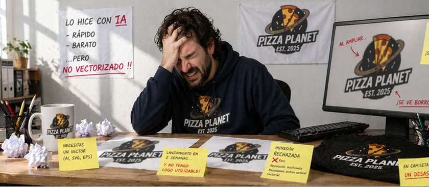  Vectorizamos tu logotipo hecho en IA